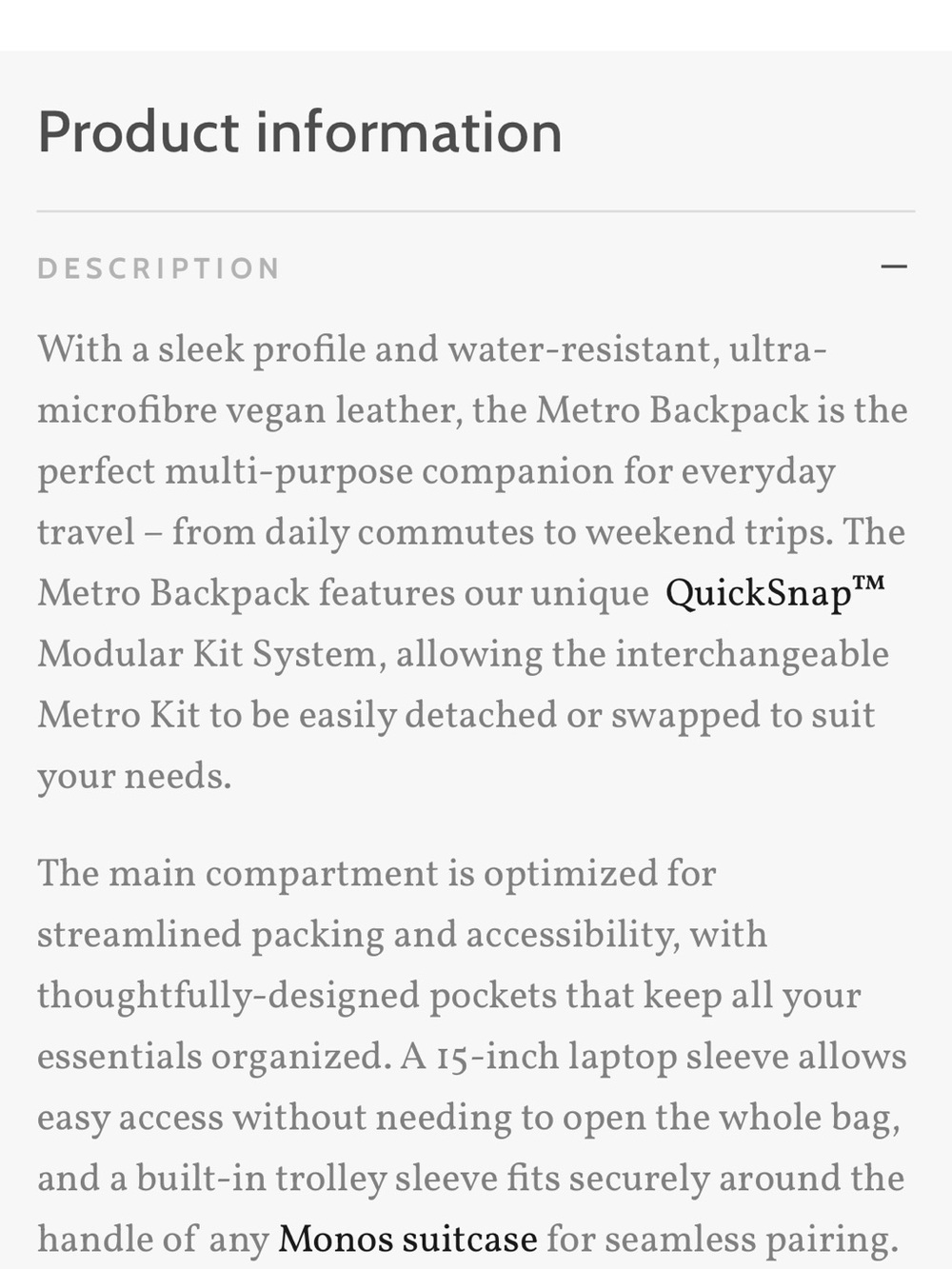 Metro Backpack - Beige - - Picture 8 of 17